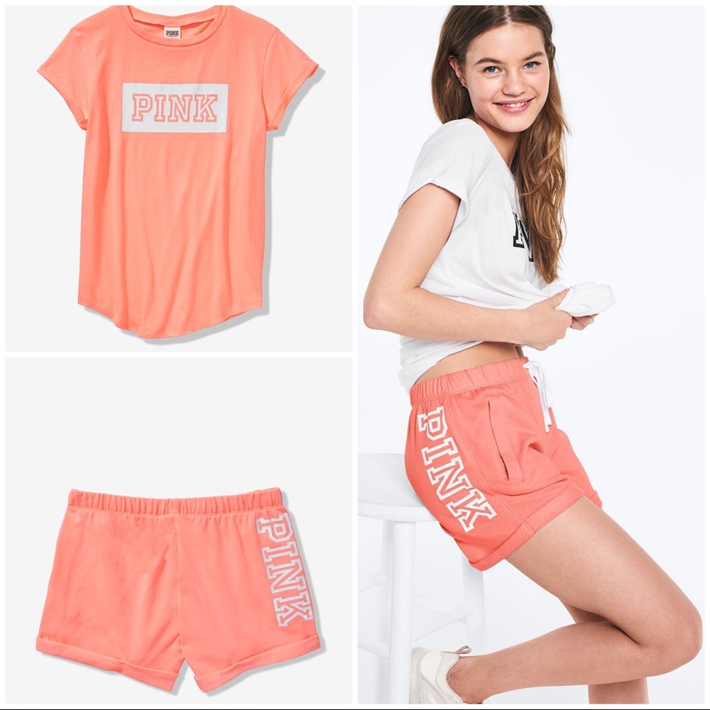 🐶Tropical Punch PINK Set of Tee and Shorts